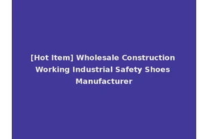 [Hot Item] Wholesale Construction Working Industrial Safety Shoes Manufacturer