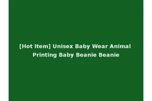 [Hot Item] Unisex Baby Wear Animal Printing Baby Beanie Beanie