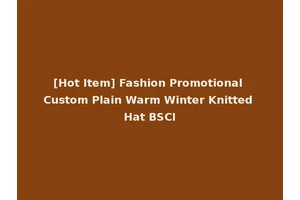 [Hot Item] Fashion Promotional Custom Plain Warm Winter Knitted Hat BSCI