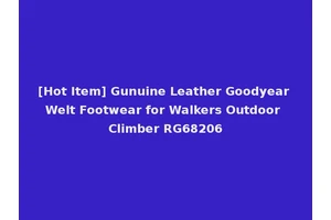 [Hot Item] Gunuine Leather Goodyear Welt Footwear for Walkers Outdoor Climber RG68206