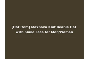 [Hot Item] Maxnova Knit Beanie Hat with Smile Face for Men/Women