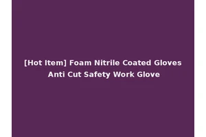 [Hot Item] Foam Nitrile Coated Gloves Anti Cut Safety Work Glove