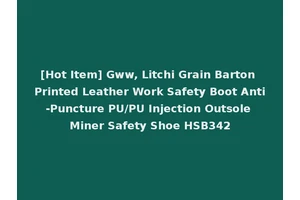 [Hot Item] Gww, Litchi Grain Barton Printed Leather Work Safety Boot Anti-Puncture PU/PU Injection Outsole Miner Safety Shoe HSB342