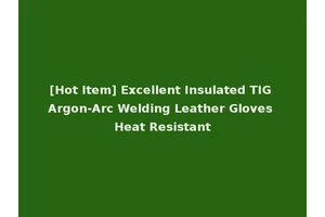 [Hot Item] Excellent Insulated TIG Argon-Arc Welding Leather Gloves Heat Resistant