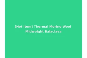 [Hot Item] Thermal Merino Wool Midweight Balaclava