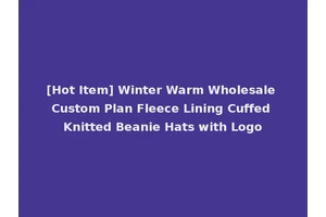 [Hot Item] Winter Warm Wholesale Custom Plan Fleece Lining Cuffed Knitted Beanie Hats with Logo