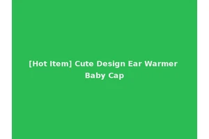 [Hot Item] Cute Design Ear Warmer Baby Cap