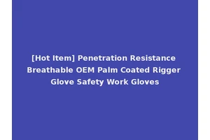 [Hot Item] Penetration Resistance Breathable OEM Palm Coated Rigger Glove Safety Work Gloves
