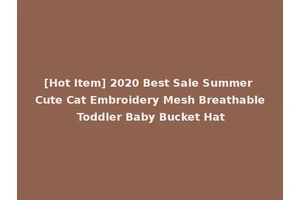 [Hot Item] 2020 Best Sale Summer Cute Cat Embroidery Mesh Breathable Toddler Baby Bucket Hat