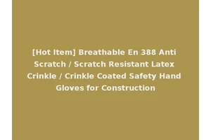 [Hot Item] Breathable En 388 Anti Scratch / Scratch Resistant Latex Crinkle / Crinkle Coated Safety Hand Gloves for Construction