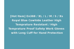 [Hot Item] En388 / XL / L / M / S / Xs Royal Blue Cowhide Leather High Temprature Resistant / High Temprature Proof Safety Work Gloves with Long Cuff for Hand Protection