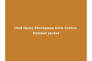 [Hot Item] Stockpapa Girls Cotton Bomber Jacket