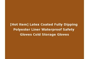 [Hot Item] Latex Coated Fully Dipping Polyester Liner Waterproof Safety Gloves Cold Storage Gloves