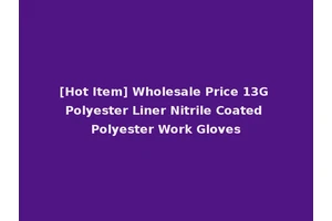 [Hot Item] Wholesale Price 13G Polyester Liner Nitrile Coated Polyester Work Gloves