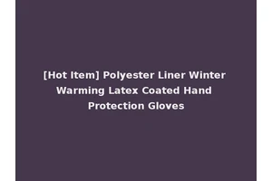 [Hot Item] Polyester Liner Winter Warming Latex Coated Hand Protection Gloves