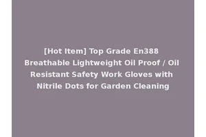 [Hot Item] Top Grade En388 Breathable Lightweight Oil Proof / Oil Resistant Safety Work Gloves with Nitrile Dots for Garden Cleaning