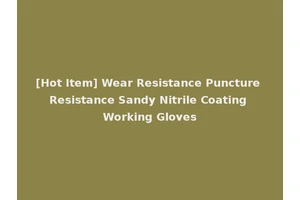 [Hot Item] Wear Resistance Puncture Resistance Sandy Nitrile Coating Working Gloves