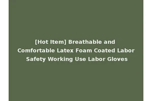 [Hot Item] Breathable and Comfortable Latex Foam Coated Labor Safety Working Use Labor Gloves
