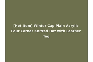 [Hot Item] Winter Cap Plain Acrylic Four Corner Knitted Hat with Leather Tag