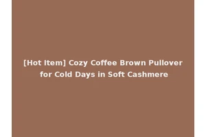 [Hot Item] Cozy Coffee Brown Pullover for Cold Days in Soft Cashmere