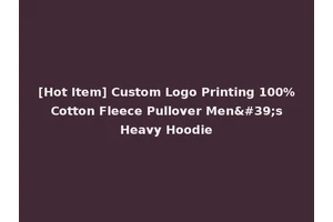 [Hot Item] Custom Logo Printing 100% Cotton Fleece Pullover Men's Heavy Hoodie