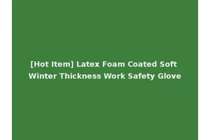[Hot Item] Latex Foam Coated Soft Winter Thickness Work Safety Glove