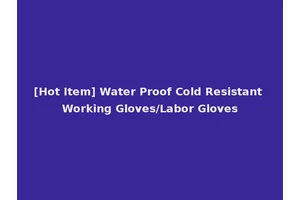 [Hot Item] Water Proof Cold Resistant Working Gloves/Labor Gloves