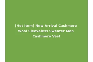 [Hot Item] New Arrival Cashmere Wool Sleeveless Sweater Men Cashmere Vest