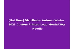 [Hot Item] Distributor Autumn Winter 2023 Custom Printed Logo Men's Hoodie