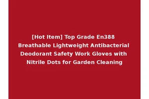 [Hot Item] Top Grade En388 Breathable Lightweight Antibacterial Deodorant Safety Work Gloves with Nitrile Dots for Garden Cleaning