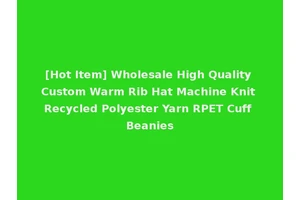 [Hot Item] Wholesale High Quality Custom Warm Rib Hat Machine Knit Recycled Polyester Yarn RPET Cuff Beanies