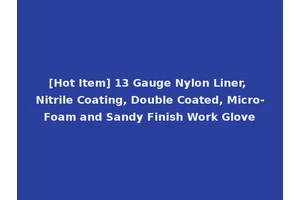 [Hot Item] 13 Gauge Nylon Liner, Nitrile Coating, Double Coated, Micro-Foam and Sandy Finish Work Glove