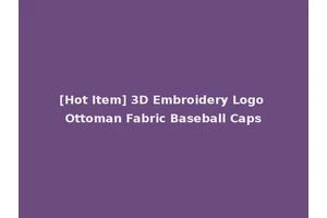 [Hot Item] 3D Embroidery Logo Ottoman Fabric Baseball Caps
