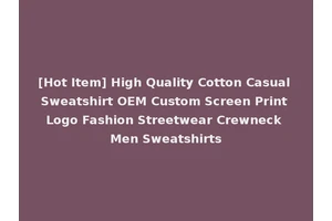 [Hot Item] High Quality Cotton Casual Sweatshirt OEM Custom Screen Print Logo Fashion Streetwear Crewneck Men Sweatshirts