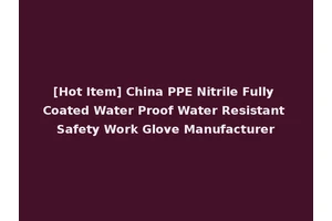 [Hot Item] China PPE Nitrile Fully Coated Water Proof Water Resistant Safety Work Glove Manufacturer