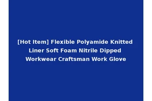 [Hot Item] Flexible Polyamide Knitted Liner Soft Foam Nitrile Dipped Workwear Craftsman Work Glove