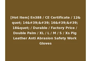 [Hot Item] En388 / CE Certificate / 12" 14'' 16'' 18" / Durable / Factory Price / Double Palm / XL / L / M / S / Xs Pig Leather Anti Abrasion Safety Work Gloves