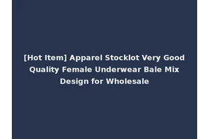 [Hot Item] Apparel Stocklot Very Good Quality Female Underwear Bale Mix Design for Wholesale