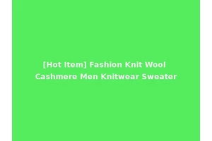 [Hot Item] Fashion Knit Wool Cashmere Men Knitwear Sweater