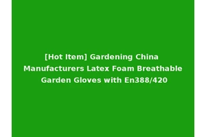 [Hot Item] Gardening China Manufacturers Latex Foam Breathable Garden Gloves with En388/420