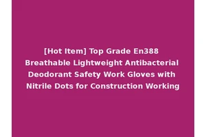 [Hot Item] Top Grade En388 Breathable Lightweight Antibacterial Deodorant Safety Work Gloves with Nitrile Dots for Construction Working