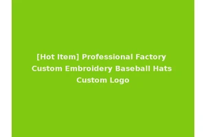 [Hot Item] Professional Factory Custom Embroidery Baseball Hats Custom Logo