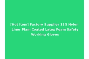 [Hot Item] Factory Supplier 13G Nylon Liner Plam Coated Latex Foam Safety Working Gloves