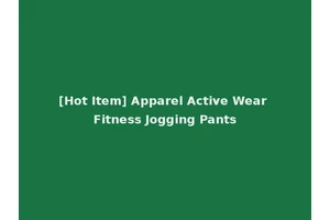 [Hot Item] Apparel Active Wear Fitness Jogging Pants