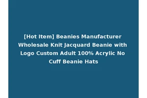 [Hot Item] Beanies Manufacturer Wholesale Knit Jacquard Beanie with Logo Custom Adult 100% Acrylic No Cuff Beanie Hats