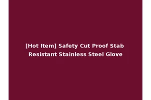 [Hot Item] Safety Cut Proof Stab Resistant Stainless Steel Glove