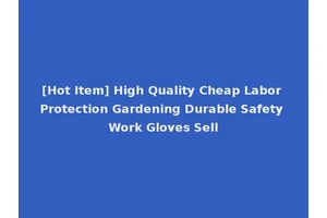 [Hot Item] High Quality Cheap Labor Protection Gardening Durable Safety Work Gloves Sell