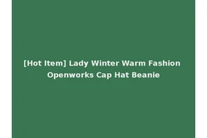 [Hot Item] Lady Winter Warm Fashion Openworks Cap Hat Beanie