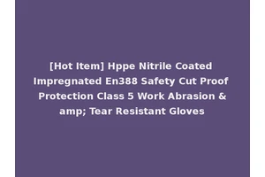 [Hot Item] Hppe Nitrile Coated Impregnated En388 Safety Cut Proof Protection Class 5 Work Abrasion &amp; Tear Resistant Gloves