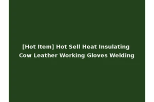 [Hot Item] Hot Sell Heat Insulating Cow Leather Working Gloves Welding